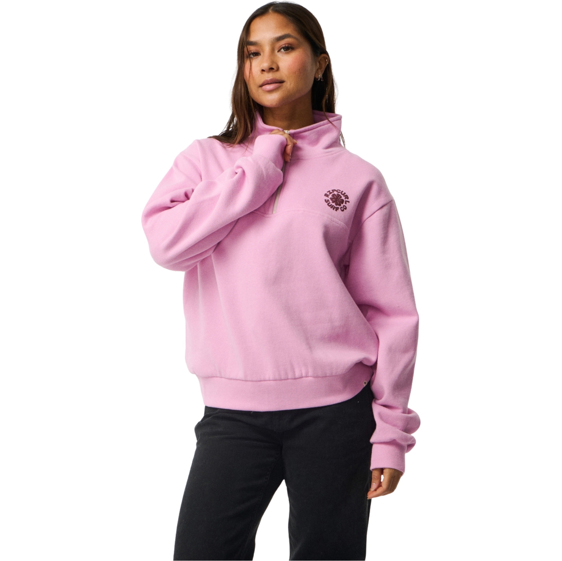 2026 Rip Curl Da Donna Onda Di Festa 1/2 Zip Fleece 0ECWFL - Lilac